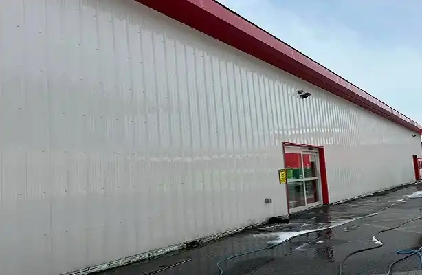 clean, spotless warehouse metal siding