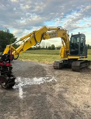 clean, spotless excavator