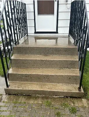 clean, spotless concreate steps