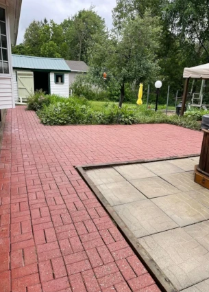 clean, spotless interlocking path